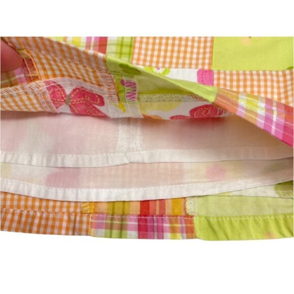 GYMBOREE Summer Dress Set Girl Size 3/6 Butterfly Plaid Patchwork Multicolor - Picture 4 of 11